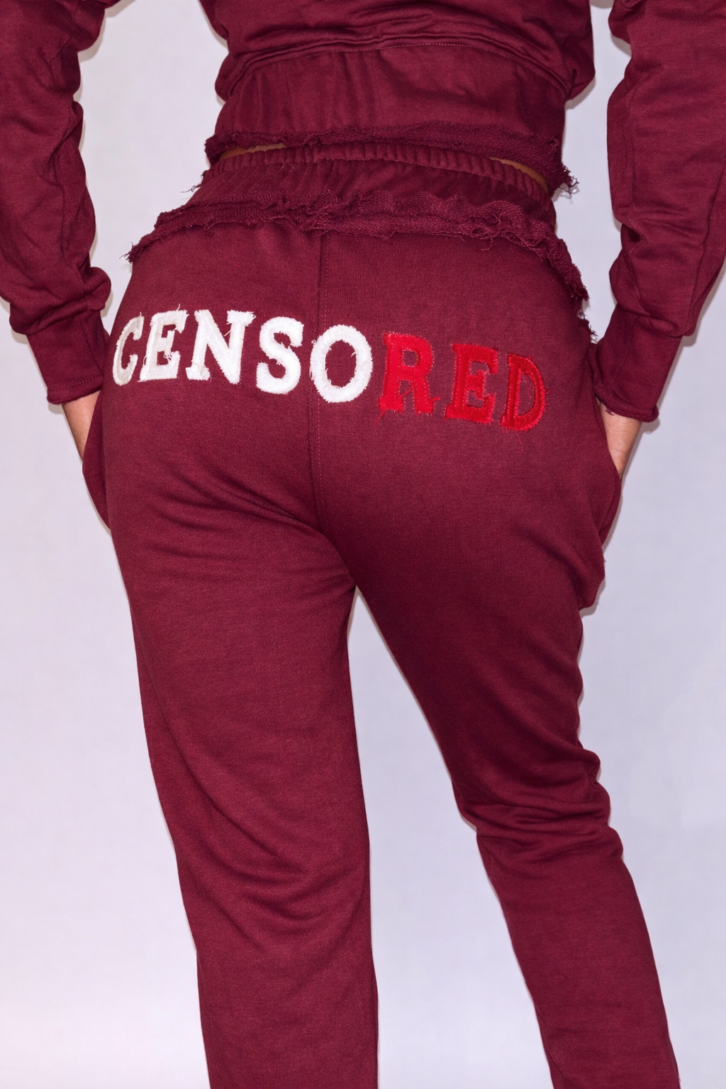 Classic Censored Sweatpants - Maroon