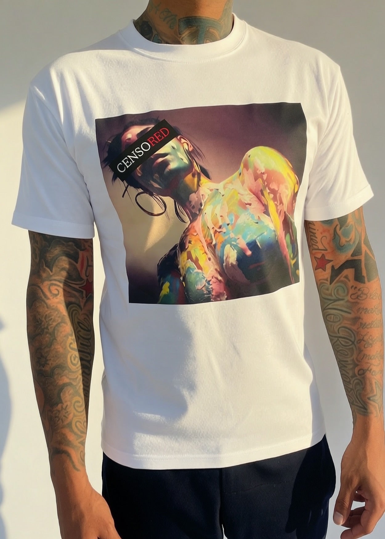 Graphic Painted T-Shirt  - White