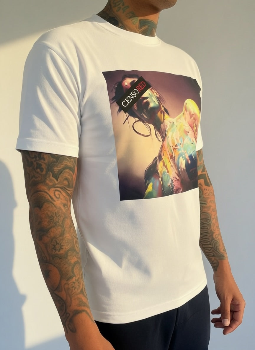 Graphic Painted T-Shirt  - White