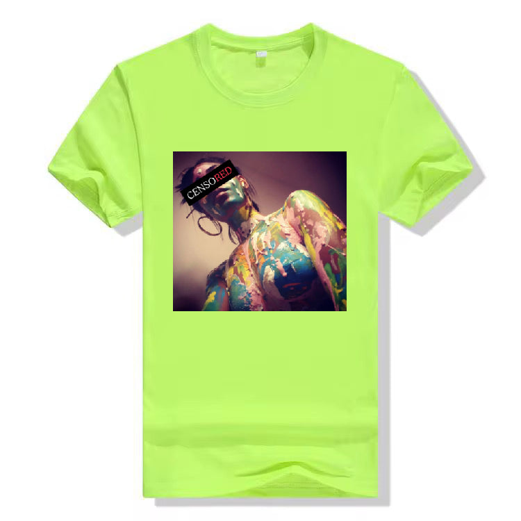 Graphic painted T-Shirt - Neon Green